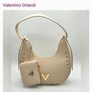 Valentino Orlandi Cream Studded Women's Bag